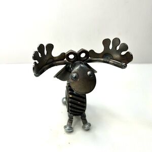 Chubs The Moose Recycled Screw & Bolts Parts 4” Figurine Sculpture